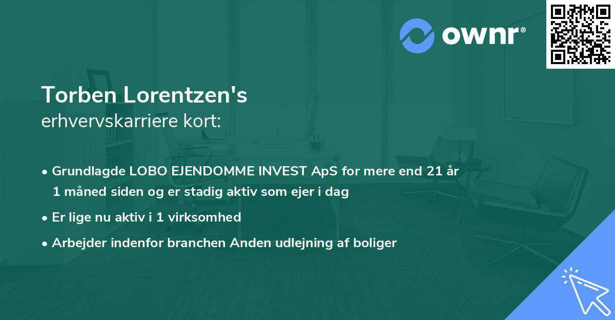 Torben Lorentzen's erhvervskarriere kort