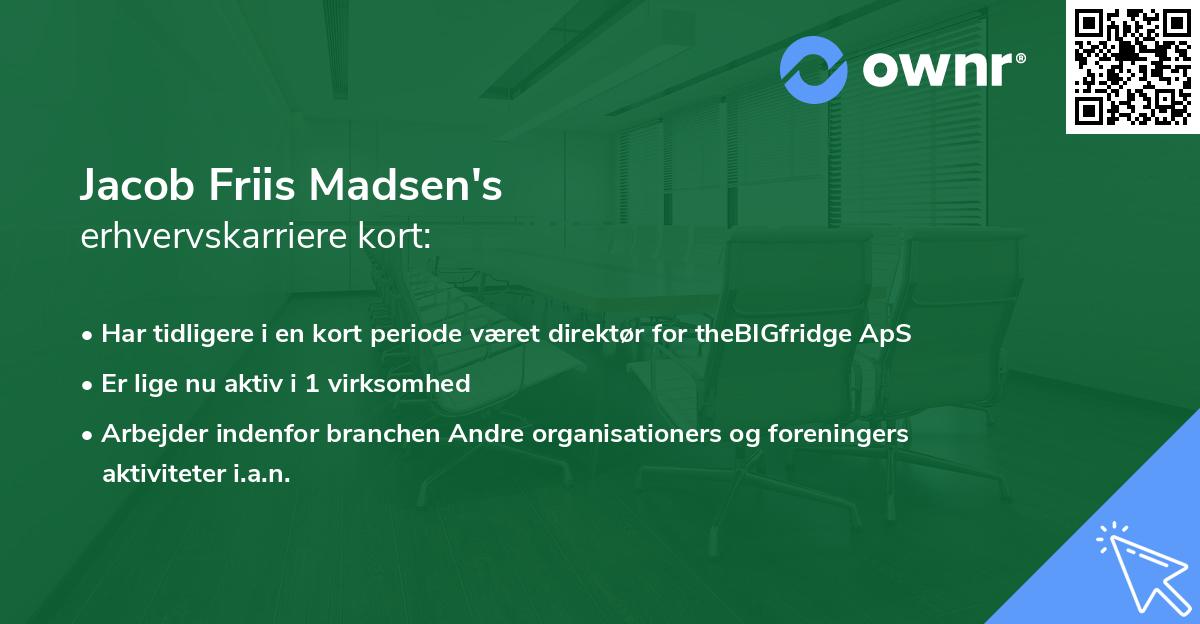 Jacob Friis Madsen's erhvervskarriere kort