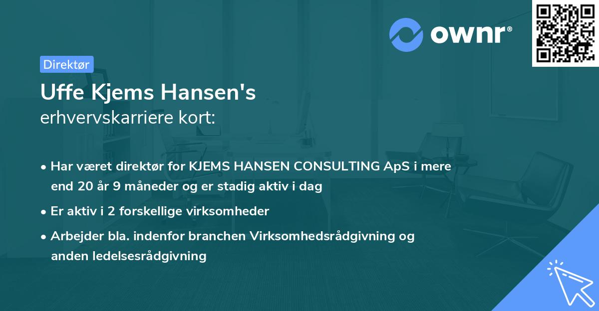 Uffe Kjems Hansen's erhvervskarriere kort
