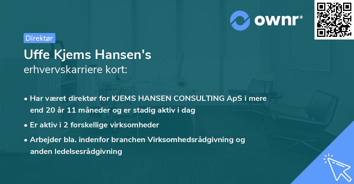 Uffe Kjems Hansen's erhvervskarriere kort