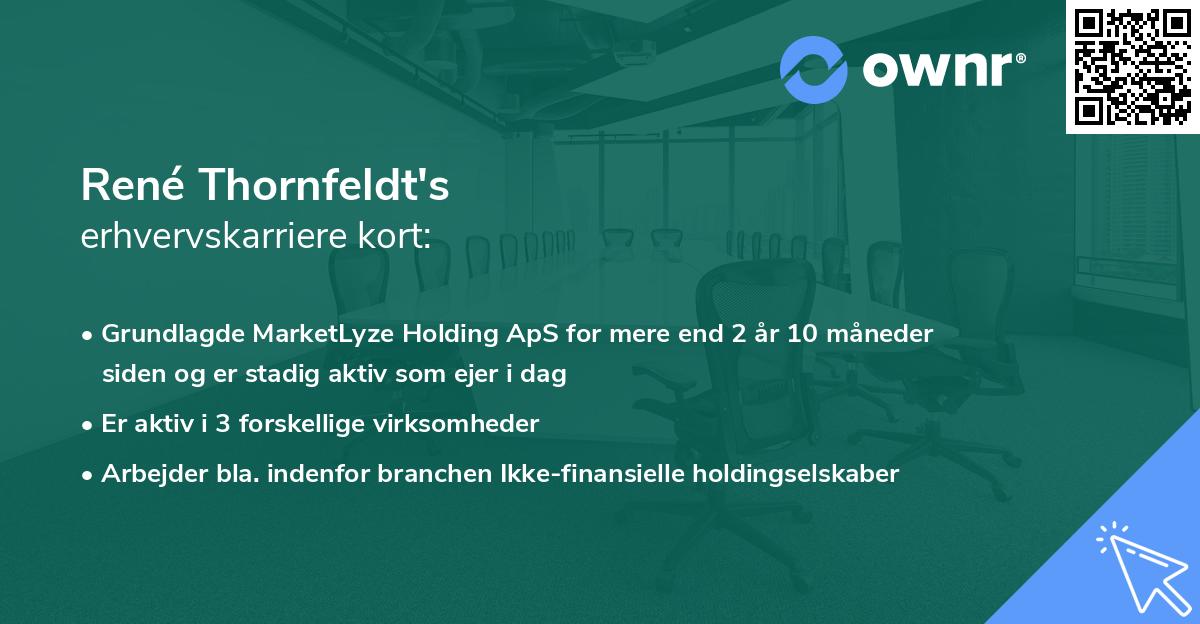 René Thornfeldt's erhvervskarriere kort