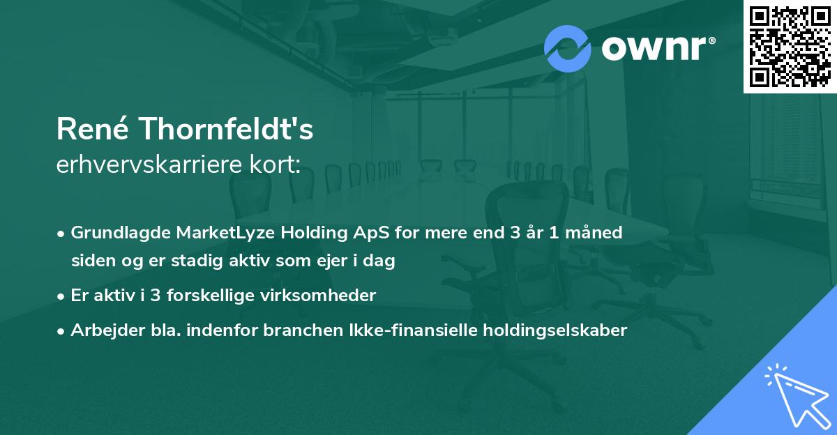 René Thornfeldt's erhvervskarriere kort