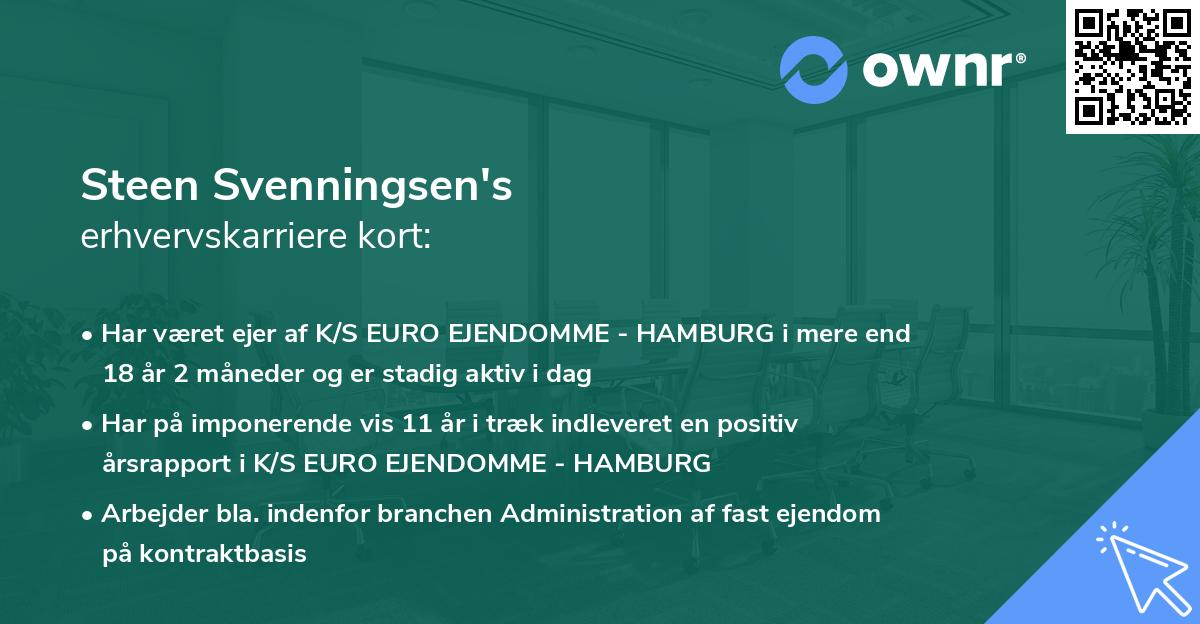 Steen Svenningsen's erhvervskarriere kort