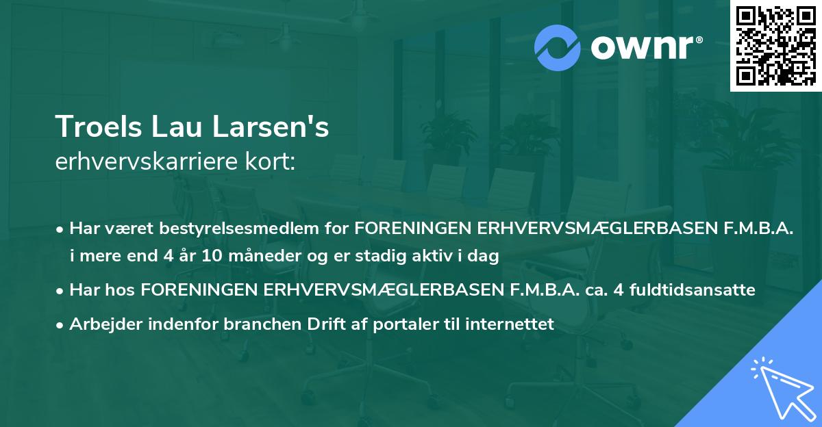 Troels Lau Larsen's erhvervskarriere kort