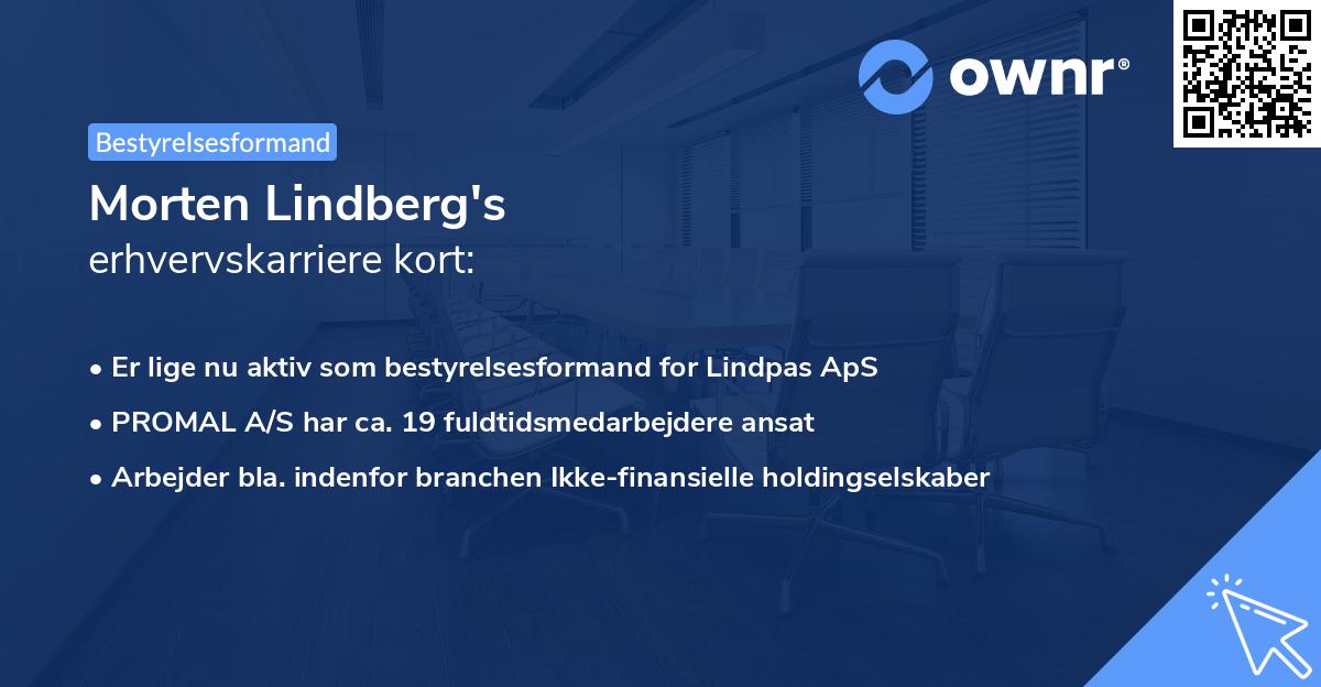 Morten Lindberg's erhvervskarriere kort