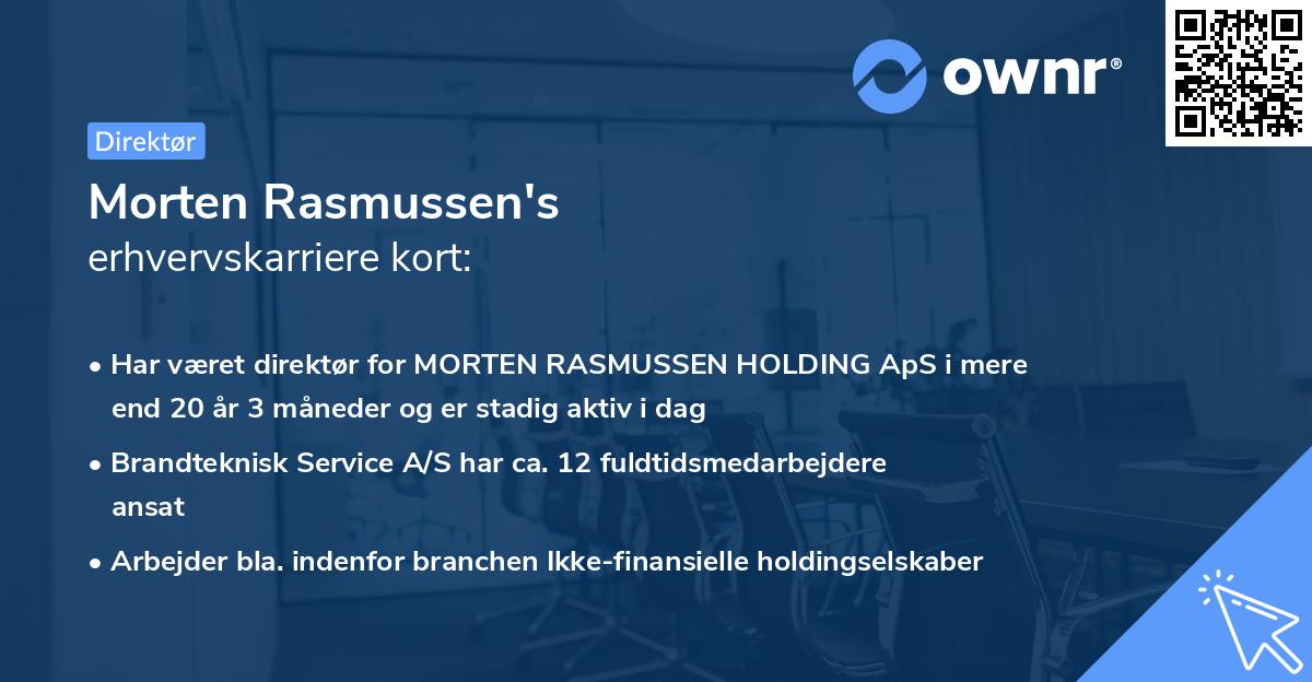 Morten Rasmussen's erhvervskarriere kort