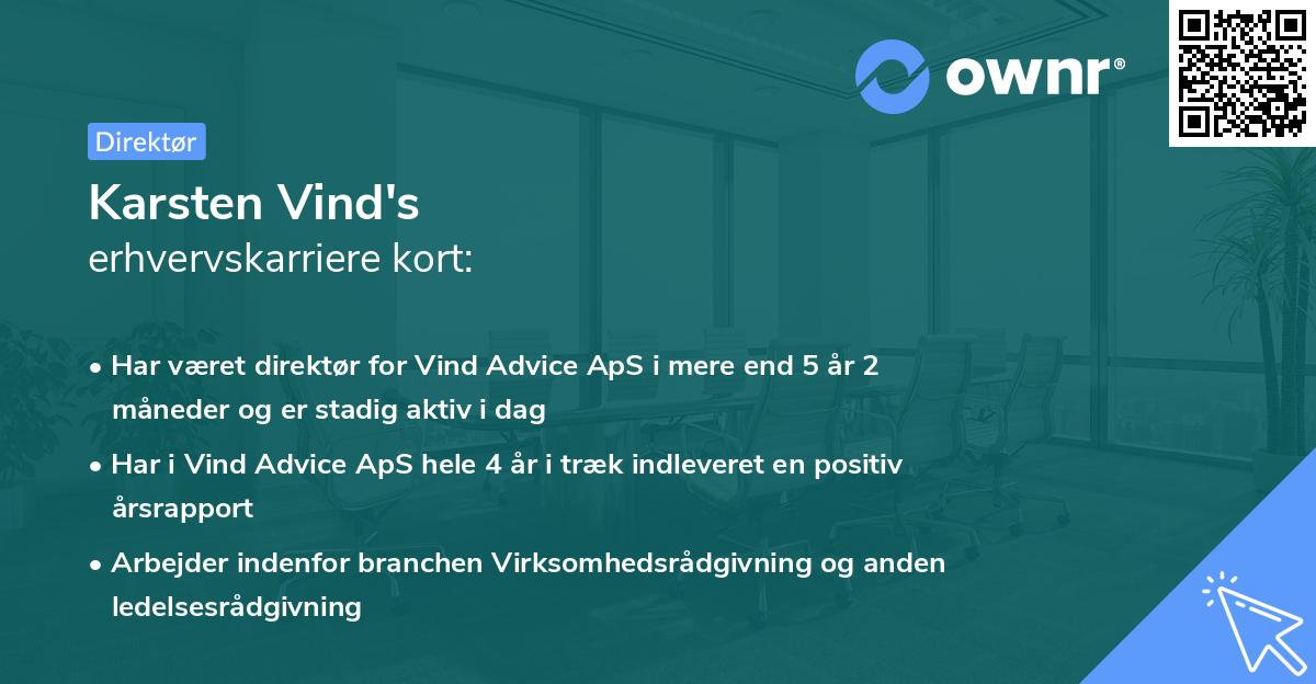 Karsten Vind's erhvervskarriere kort