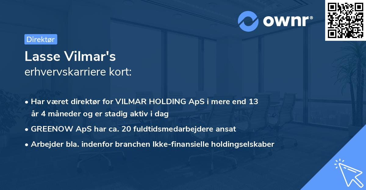 Lasse Vilmar's erhvervskarriere kort