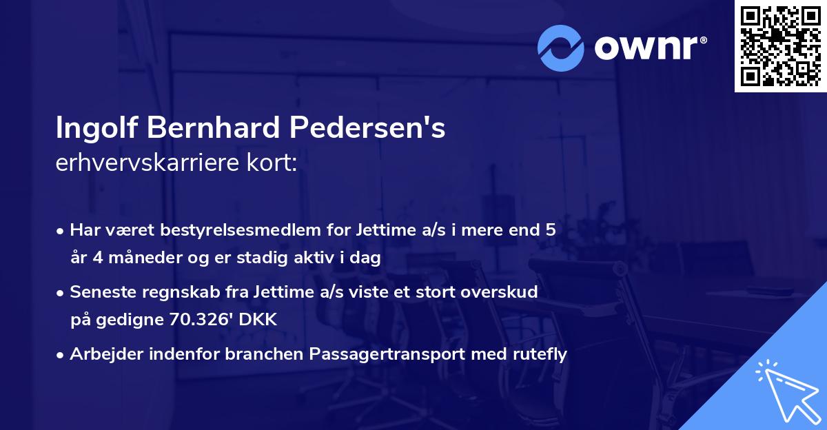 Ingolf Bernhard Pedersen's erhvervskarriere kort