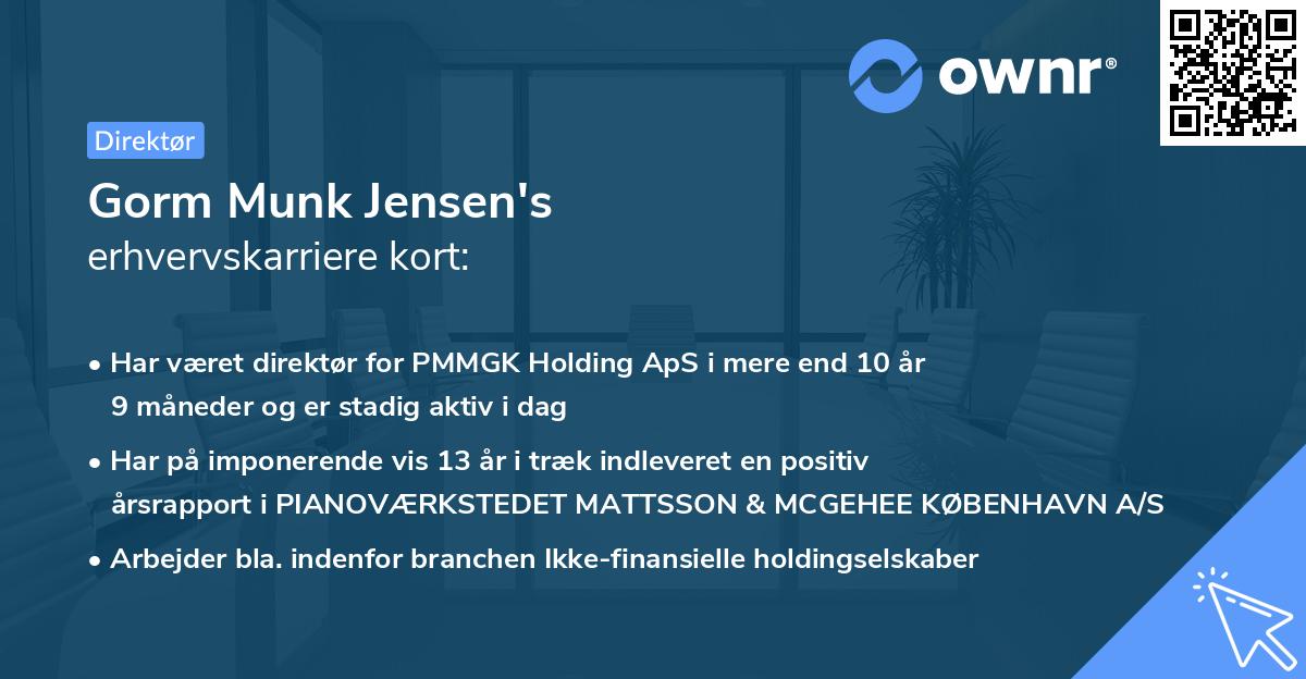 Gorm Munk Jensen's erhvervskarriere kort