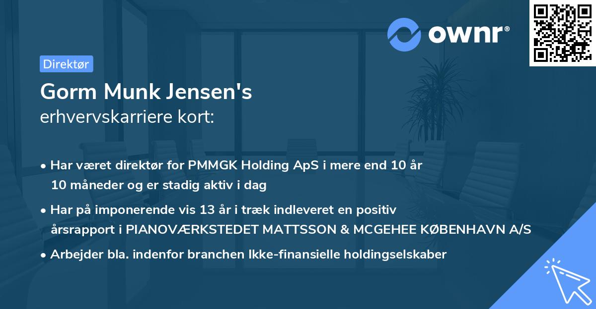 Gorm Munk Jensen's erhvervskarriere kort