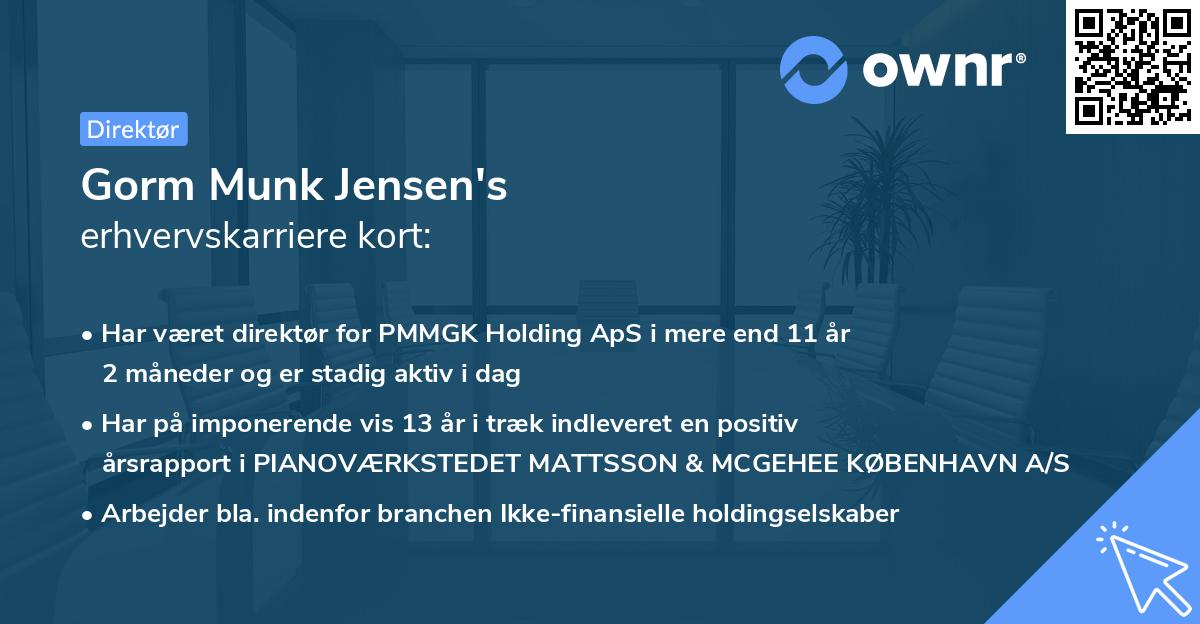 Gorm Munk Jensen's erhvervskarriere kort