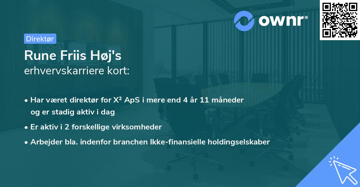Rune Friis Høj's erhvervskarriere kort