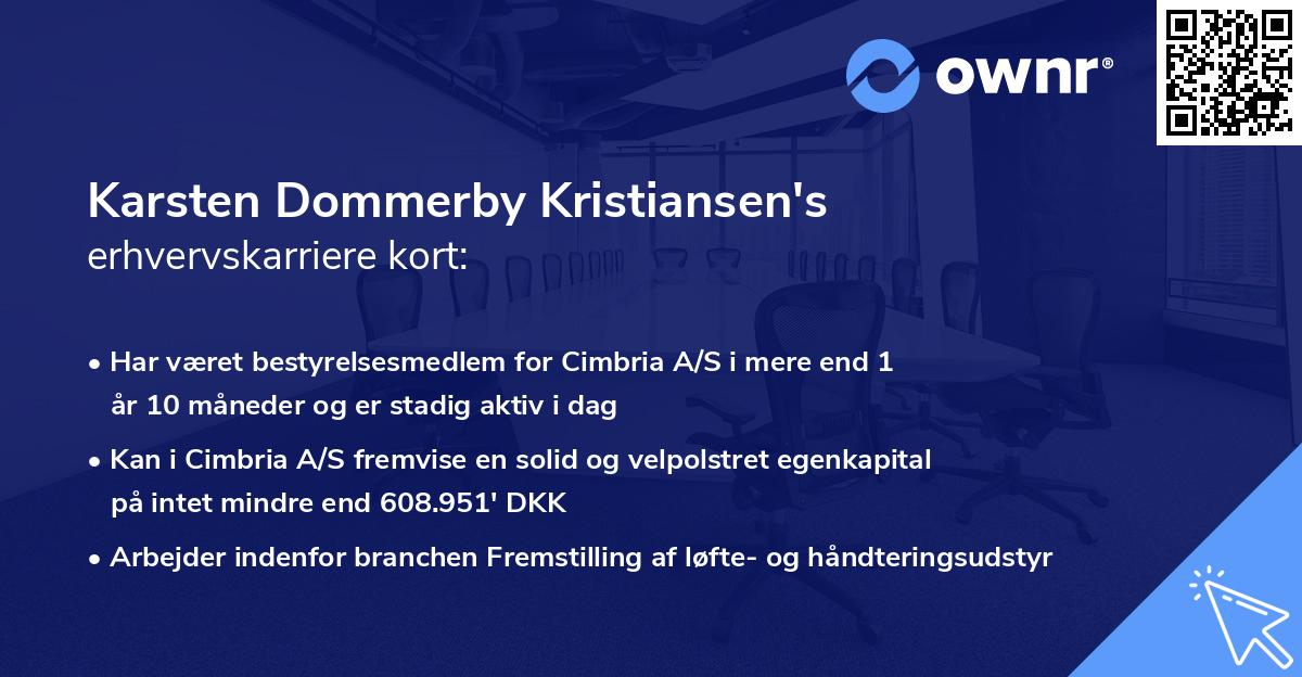 Karsten Dommerby Kristiansen's erhvervskarriere kort