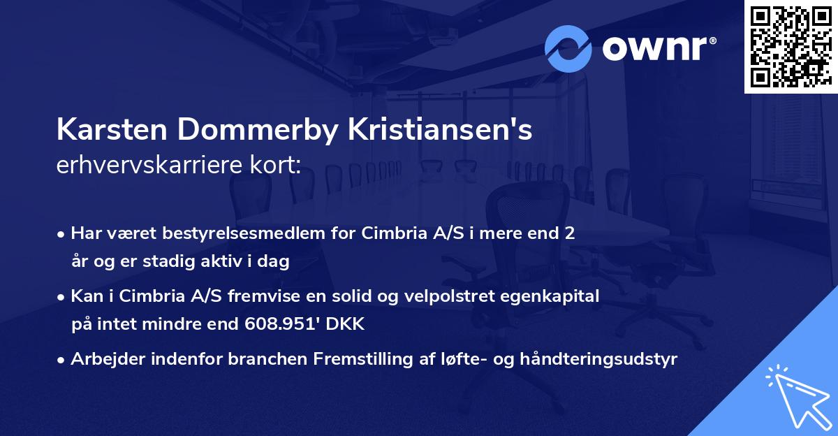 Karsten Dommerby Kristiansen's erhvervskarriere kort