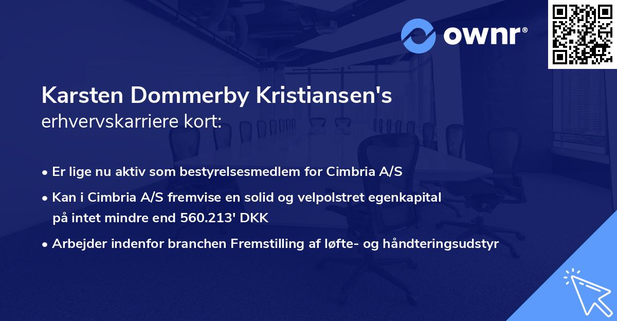 Karsten Dommerby Kristiansen's erhvervskarriere kort