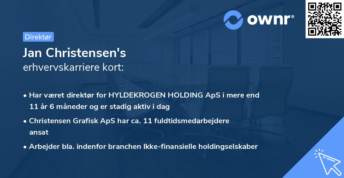 Jan Christensen's erhvervskarriere kort