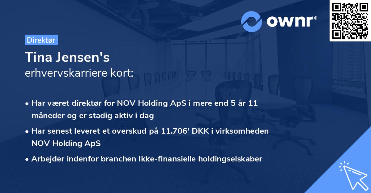 Tina Jensen's erhvervskarriere kort