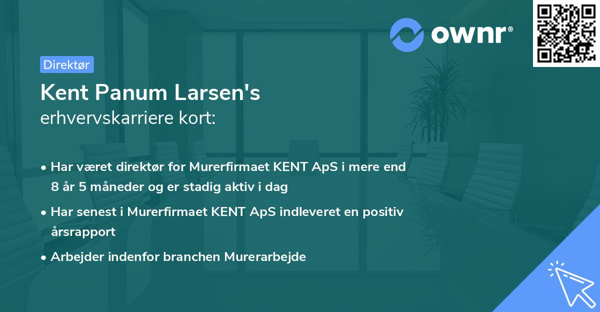 Kent Panum Larsen's erhvervskarriere kort