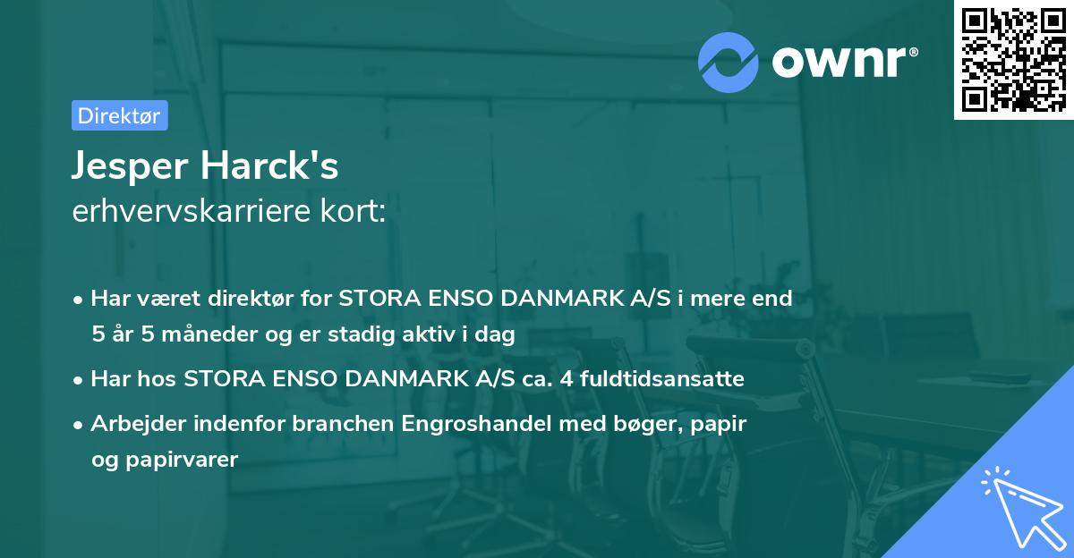 Jesper Harck's erhvervskarriere kort