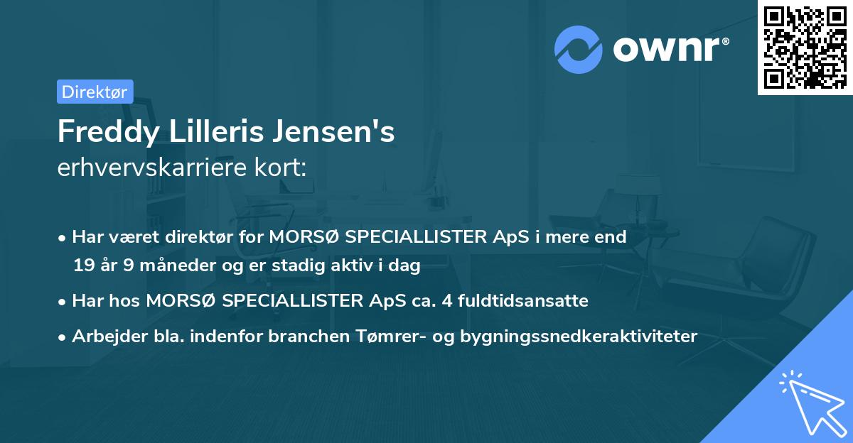 Freddy Lilleris Jensen's erhvervskarriere kort
