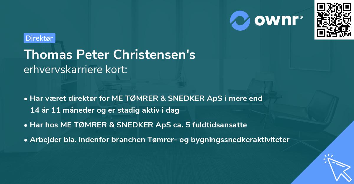 Thomas Peter Christensen's erhvervskarriere kort