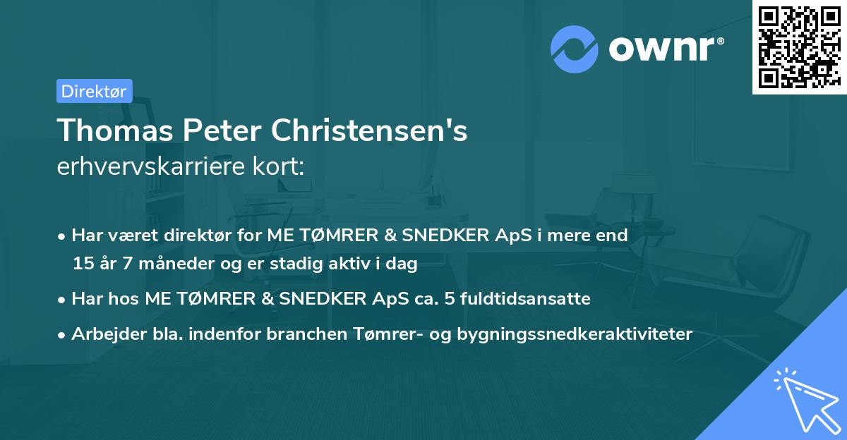 Thomas Peter Christensen's erhvervskarriere kort