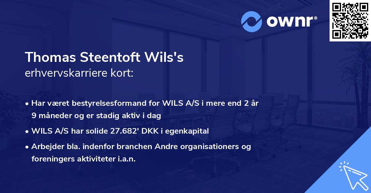 Thomas Steentoft Wils's erhvervskarriere kort