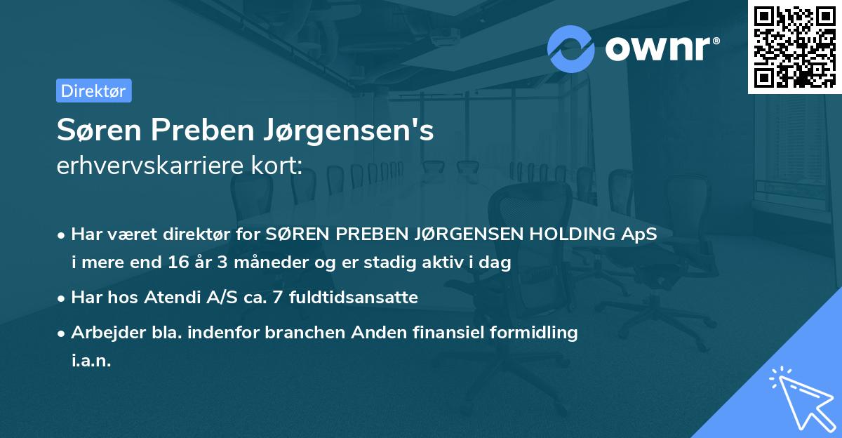 Søren Preben Jørgensen's erhvervskarriere kort