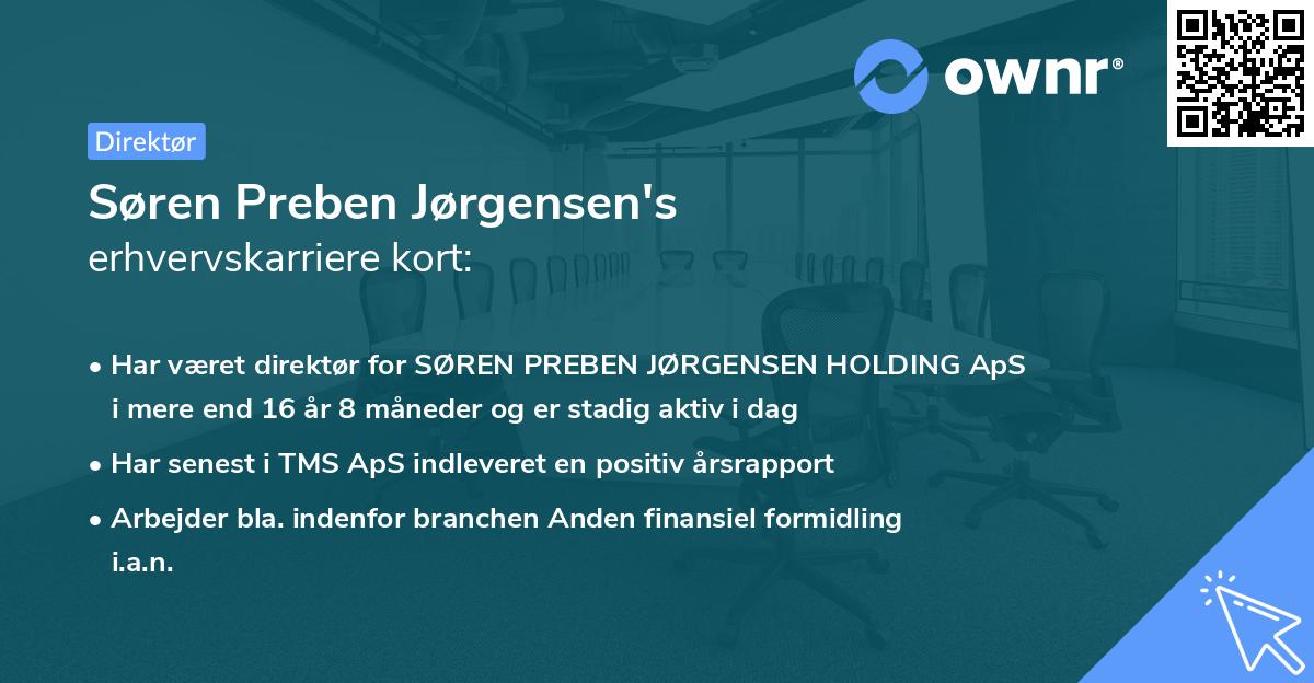 Søren Preben Jørgensen's erhvervskarriere kort