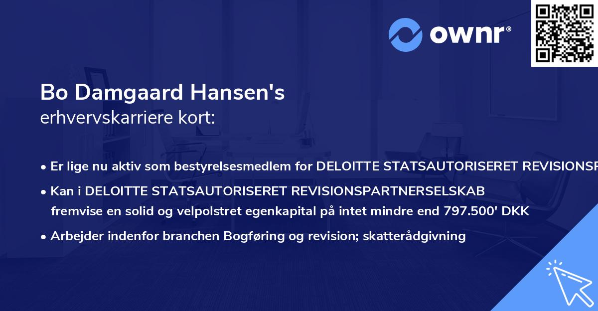 Bo Damgaard Hansen's erhvervskarriere kort