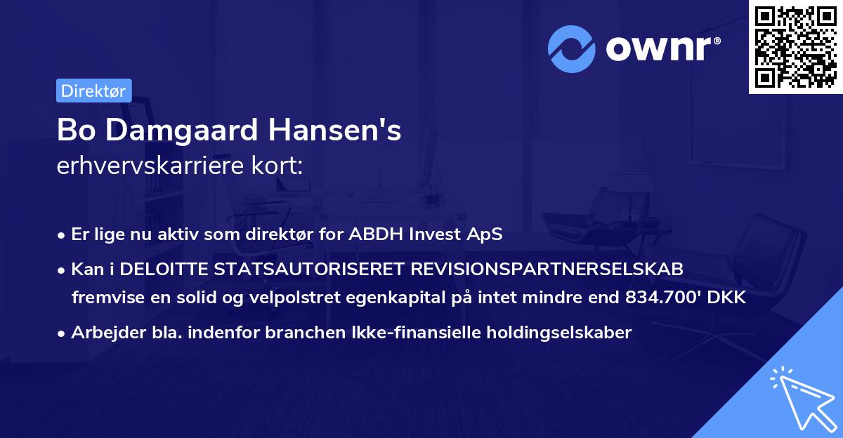 Bo Damgaard Hansen's erhvervskarriere kort