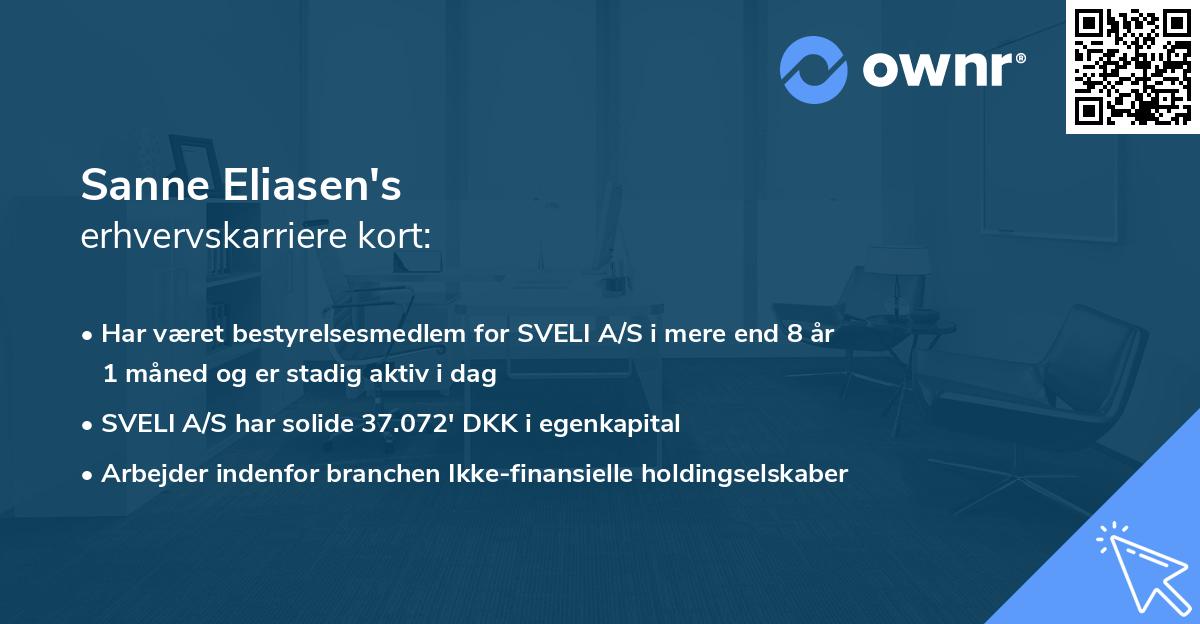 Sanne Eliasen's erhvervskarriere kort