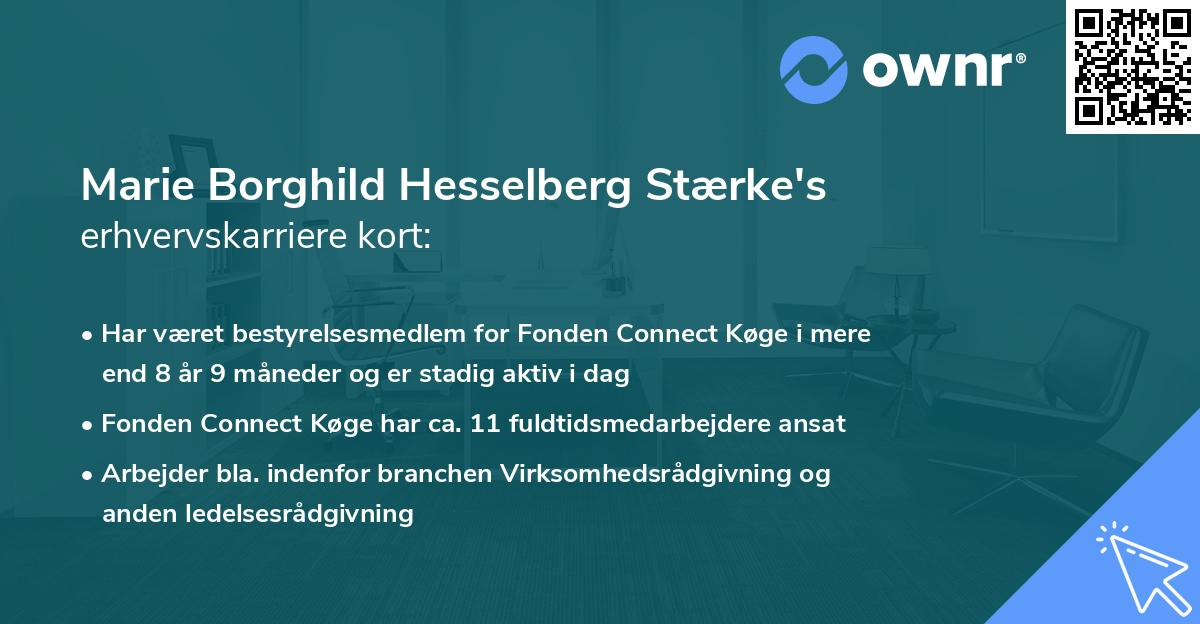 Marie Borghild Hesselberg Stærke's erhvervskarriere kort