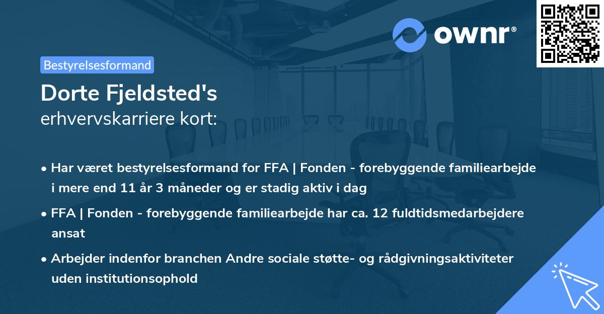 Dorte Fjeldsted's erhvervskarriere kort