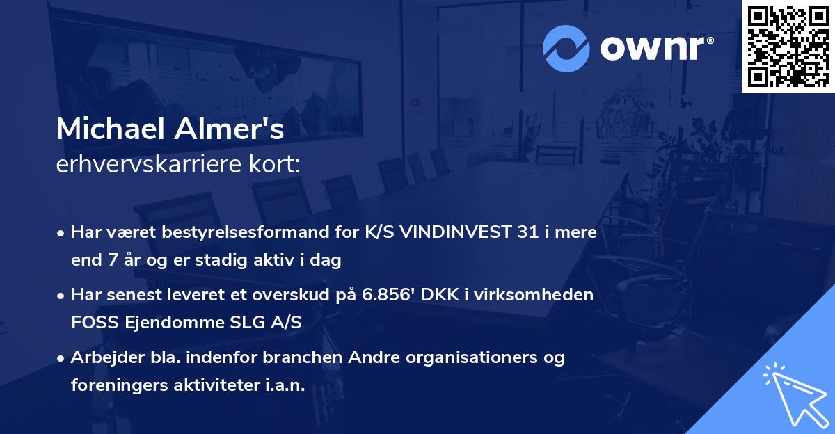 Michael Almer's erhvervskarriere kort