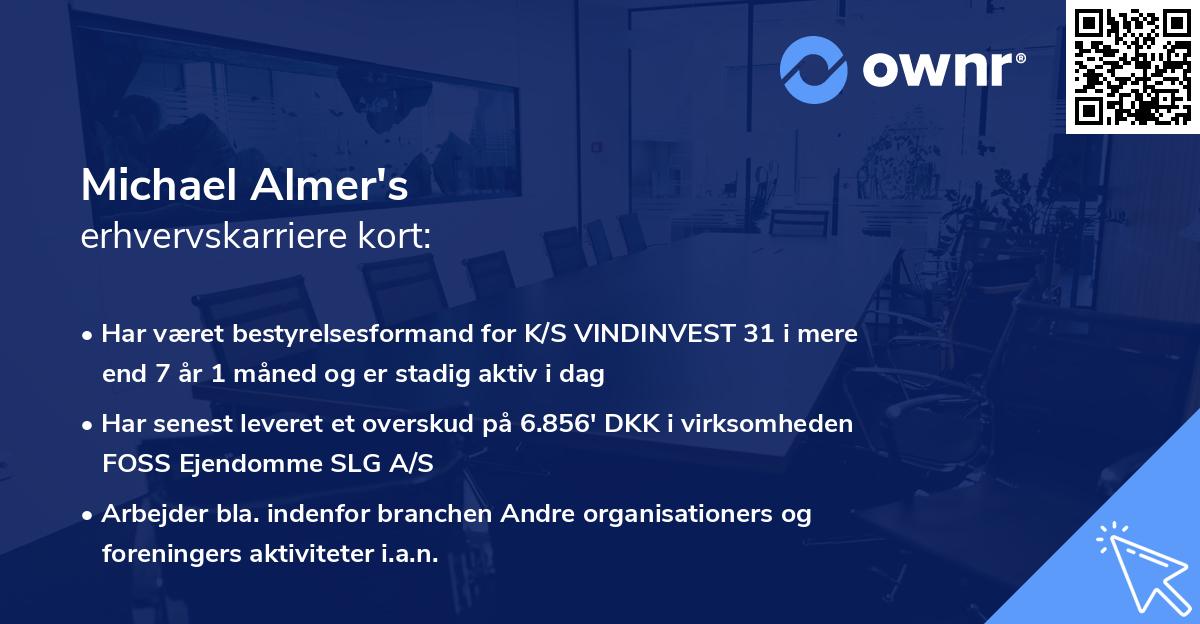 Michael Almer's erhvervskarriere kort