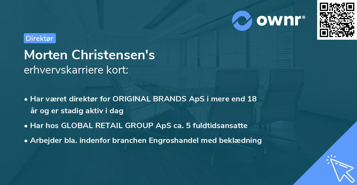 Morten Christensen's erhvervskarriere kort