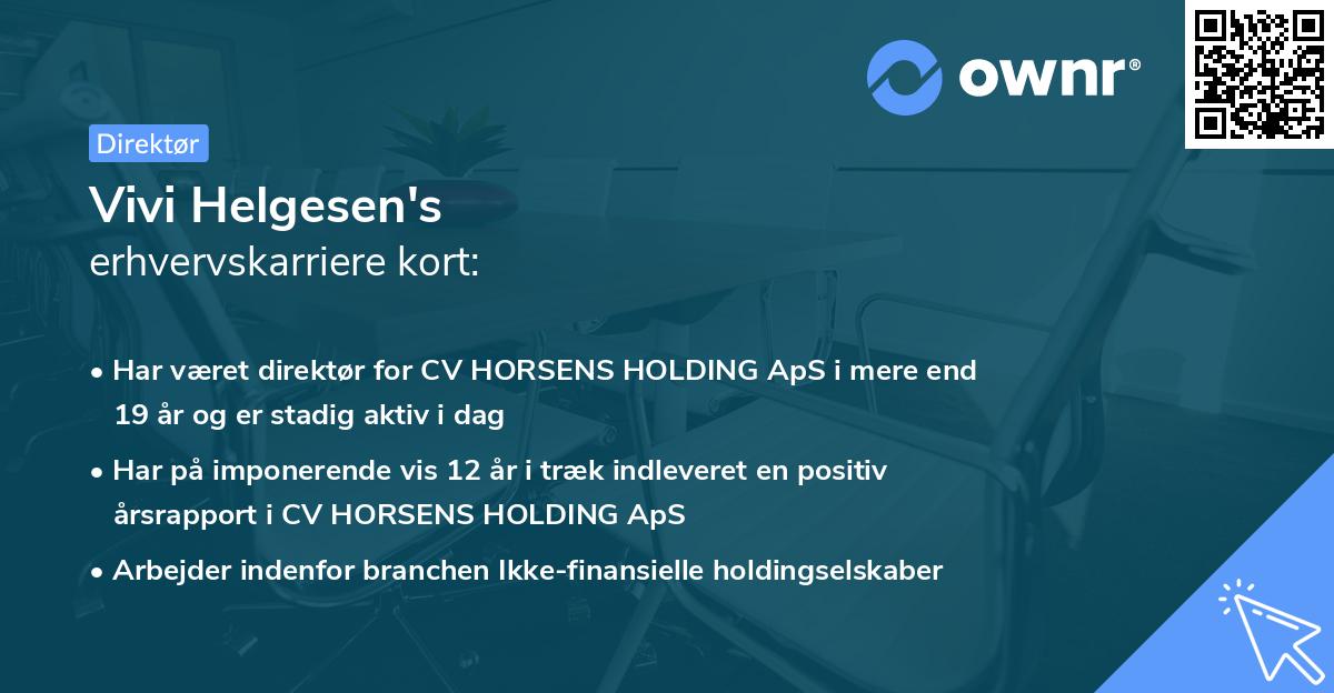 Vivi Helgesen's erhvervskarriere kort