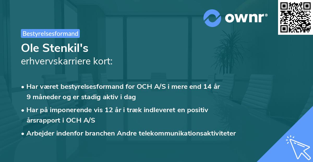 Ole Stenkil's erhvervskarriere kort