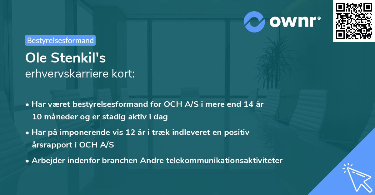 Ole Stenkil's erhvervskarriere kort