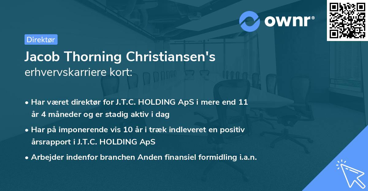 Jacob Thorning Christiansen's erhvervskarriere kort