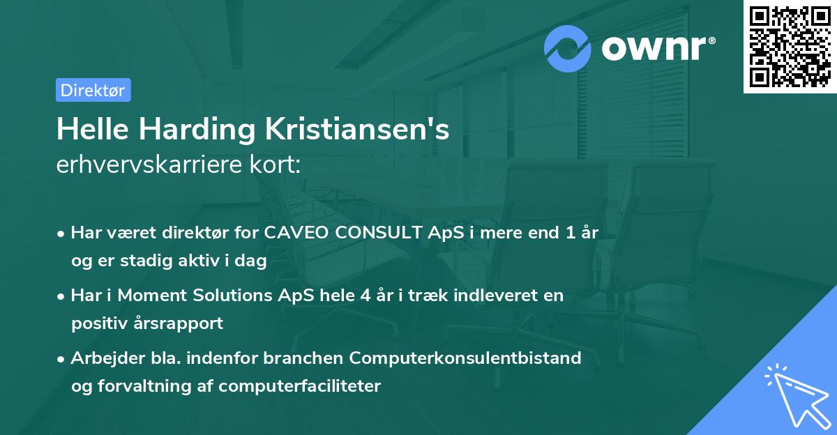 Helle Harding Kristiansen's erhvervskarriere kort