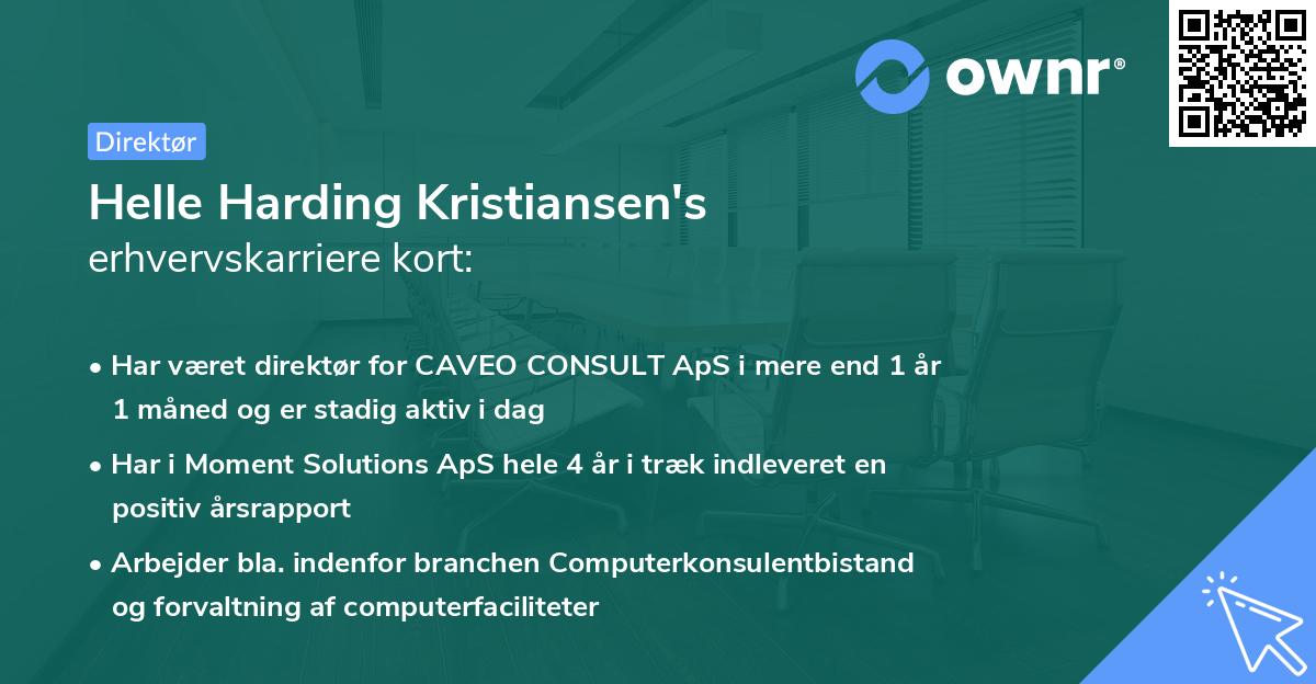 Helle Harding Kristiansen's erhvervskarriere kort