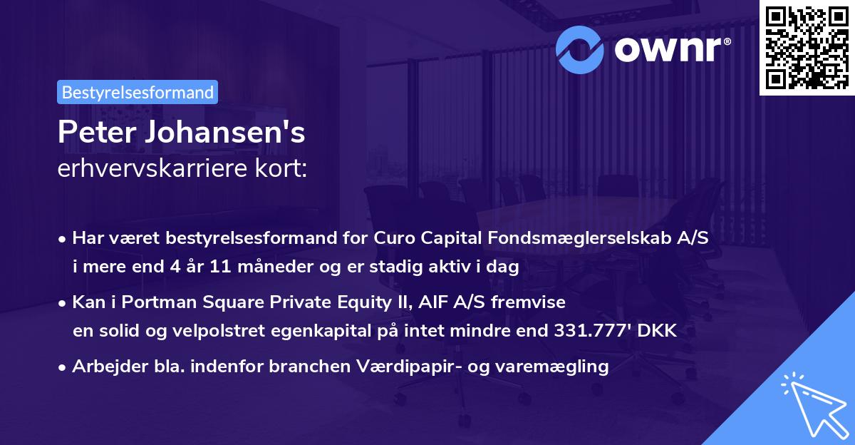 Peter Johansen's erhvervskarriere kort