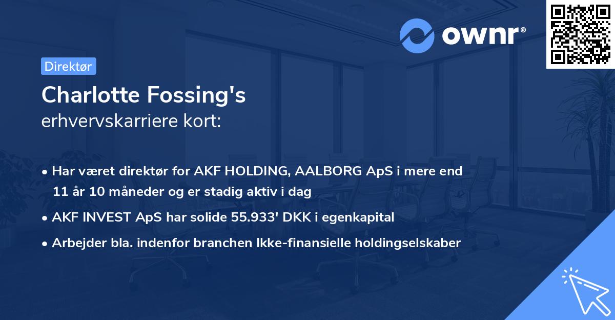 Charlotte Fossing's erhvervskarriere kort