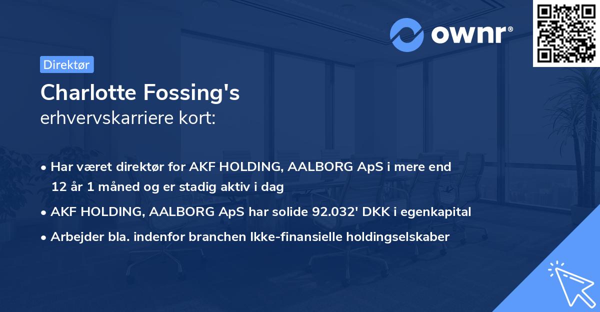 Charlotte Fossing's erhvervskarriere kort