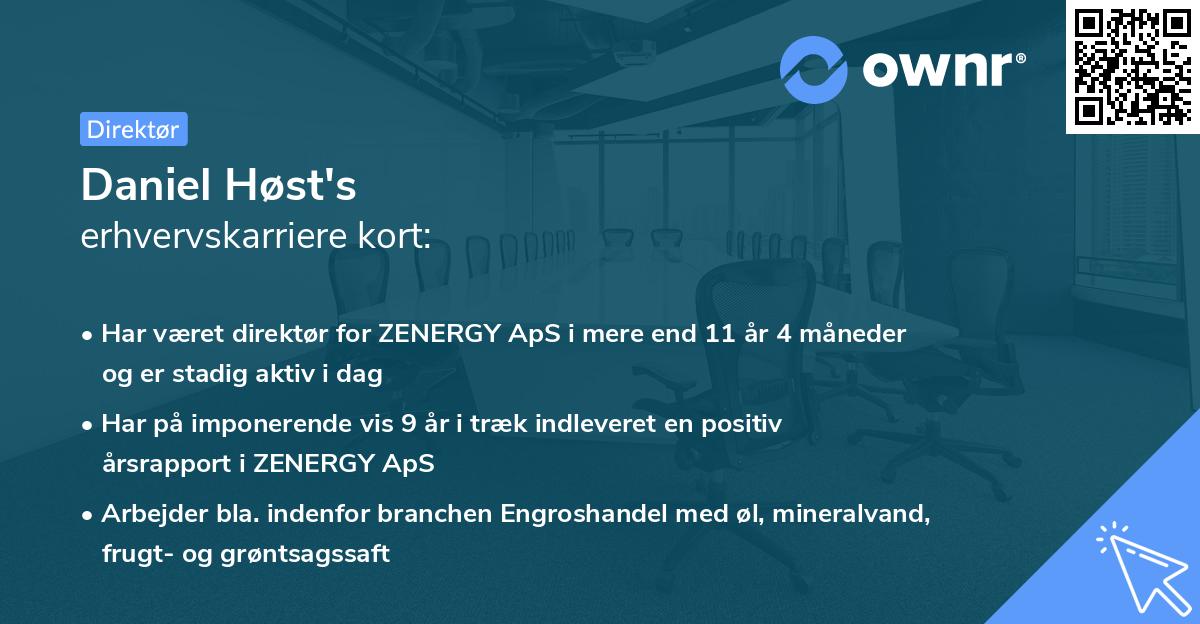 Daniel Høst's erhvervskarriere kort
