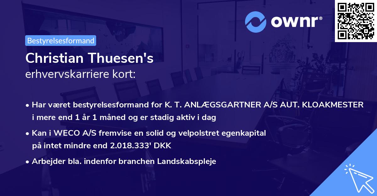 Christian Thuesen's erhvervskarriere kort