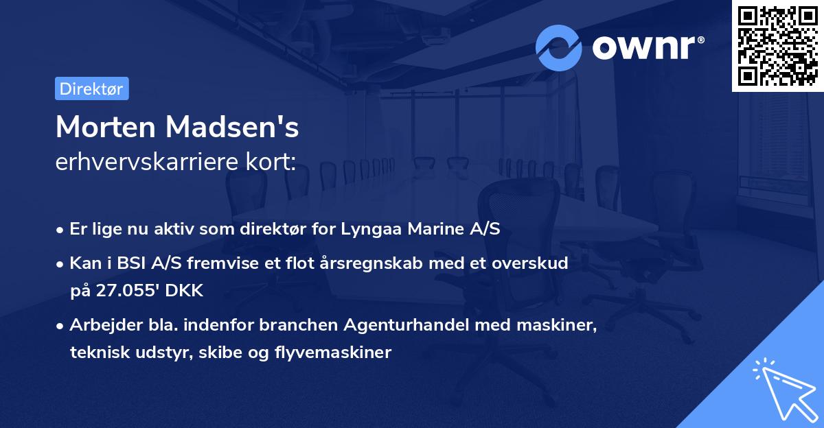Morten Madsen's erhvervskarriere kort